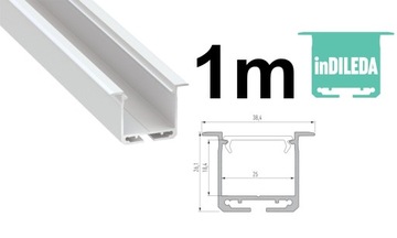 PROFIL ALUMINIOWY LED INDILEDA 1m PODTYNKOWY 2xLED