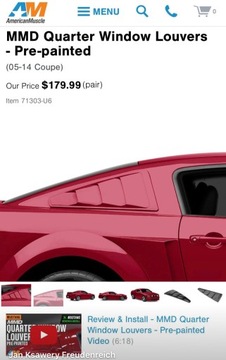 FORD MUSTANG 05-2014 ВПУСКНЫЕ ЖАЛЮЗИ MMD СТЕКЛО ТЮНИНГ