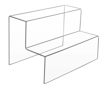 STOJAK EKSPOZYTOR SCHODKI 30cm 2 STOPNIE z PLEXI