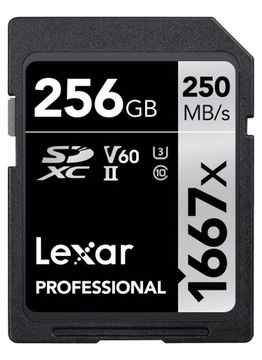 Lexar SDXC Professional 256 ГБ 250 МБ/с V60 1667x