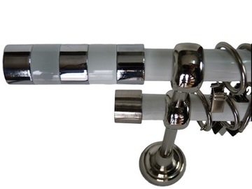 Карниз для штор + сайлент-кольца МЕТАЛЛ 19/19ММ ДВОЙНОЙ 300СМ