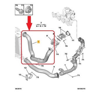 TRUBKA WAZ TURBO INTERCOOLER PEUGEOT EXPERT 2.0 HDI
