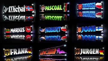 Табличка именная COLOR 50x16 TIR LED для водителя с именем, в подарок