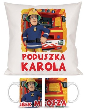 ZESTAW KUBEK + PODUSZKA STRAŻAK SAM PREZENT NR6