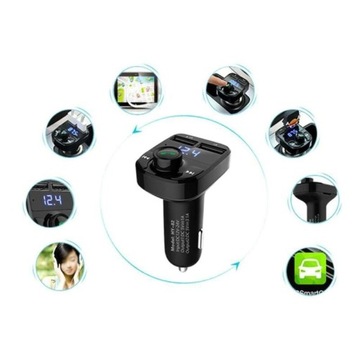ЗАРЯДНОЕ УСТРОЙСТВО BLUETOOTH FM-ПЕРЕДАТЧИК 2xUSB MP3 SD LCD