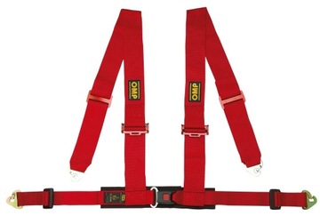 Pasy drogowe OMP Racing 4M 3-calowe czerwone ECE
