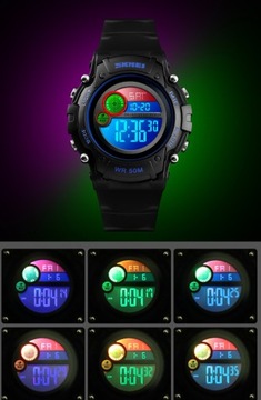 SUPER ZEGAREK DLA DZIECKA KOLOROWE LED NOWY MODEL