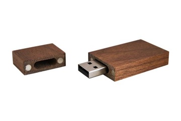 Флешка 64 ГБ USB 3.0, темный деревянный + коробка