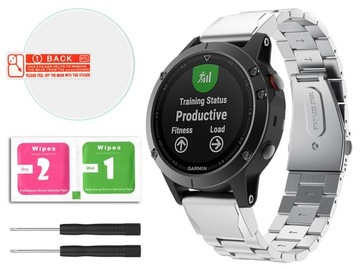 STALOWA BRANSOLETA Garmin FENIX 5 PLUS + FOLIA