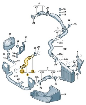 ШЛАНГ ИНТЕРКУЛЕРА VW Passat B5 1.9TDI AWX AVF
