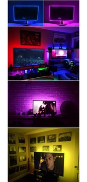 TAŚMA LED RGB USB PILOT 2M PODŚWIETLENIE TV 5V