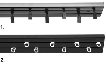 Двойной потолочный карниз, ЧЕРНЫЙ ПВХ, 300 см, потолочная рейка с предохранительной шпилькой