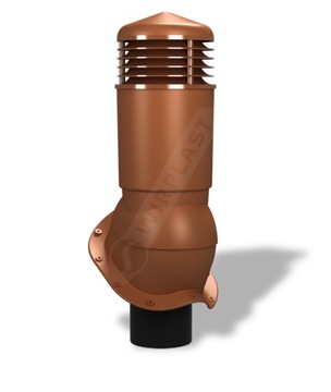 Вентиляционный дымоход изолирован кровлей из листового металла 125.