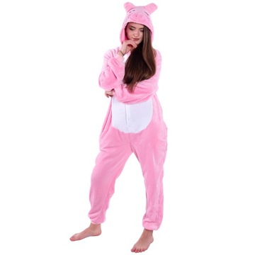 PROSIACZEK PIŻAMA Jednoczęściowa Świnka Kigurumi Onesie Przebranie 170