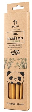 ZUZii EKO ECO SŁOMKI BAMBUSOWE 10+1 ZERO WASTE
