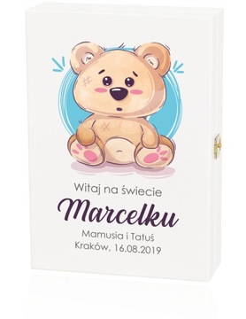 Детские столовые приборы Teddy Bears с гравировкой по дереву и принтом
