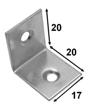 KĄTOWNIK MONTAŻOWY ŁĄCZNIK 20x20x17 kpl 10 sztuk