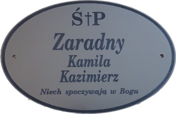 Tabliczka grawer tablica nagrobna cmentarz 21x14