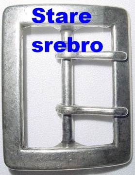 KLAMRA tzw oficerska do paska 4,5cm stare srebro