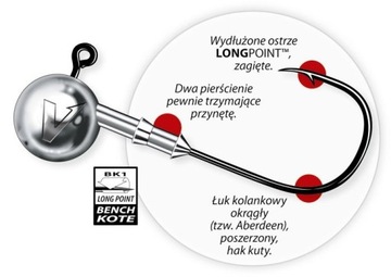Główka jigowa DRAGON V-POINT VIPER 3 szt. 4/0 5 g