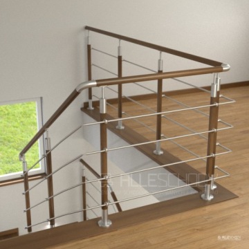 Деревянный поручень ЛАК Бук, диаметр 42, 225 см.