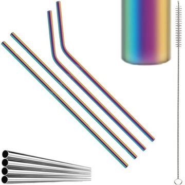 Słomki metalowe rurki stalowe LAMART LT-7053 4 szt