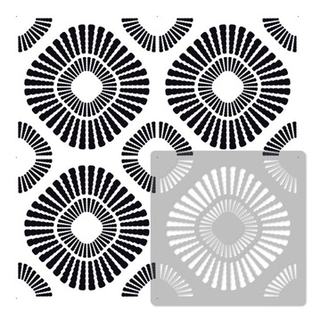Трафарет для рисования TILES многоразовый 10х10см с геометрическим узором OLMOS