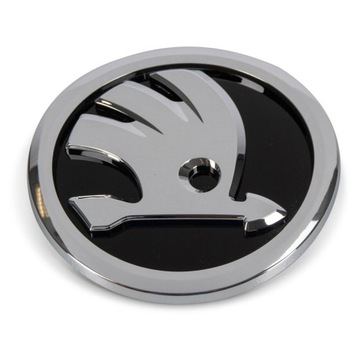 LOGO ZNACZEK EMBLEMAT SKODA CHROM ORYGINAŁ NOWY
