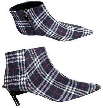 ZARA Botki Granatowe Roz.41 Kratka