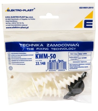 Wkręcane kołki do montażu w izolacji KWM-50, 4 szt
