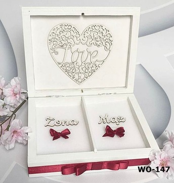 Коробка-конверт + комплект серебряных обручальных колец