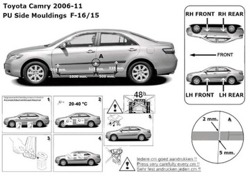 LIŠTA BOČNÍ DVEŘE TOYOTA CAMRY 2006-2011 SEDAN