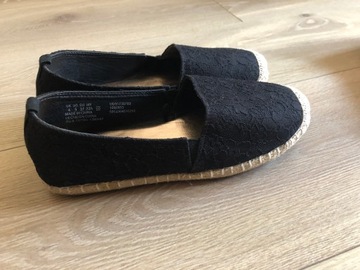 ЧЕРНЫЕ КРУЖЕВНЫЕ ЭСПАДРИЛИ F&F LIKE NEW 37