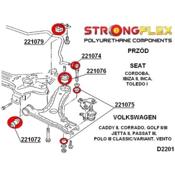 VW GOLF 2 3 ПЕРЕДНИЙ СТАБИЛИЗАТОР БАР ВТУЛКА ПОЛИУРЕТАН