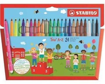 Pisaki flamastry Stabilo Trio A-Z 24 kolory etui