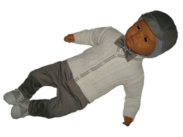 6 CZ.SWETEREK KOMPLET UBRANKO/CHRZTU/CHRZEST 80