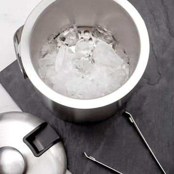 ВЕДРО КОНТЕЙНЕР ДЛЯ ЛЬДА 1,3 Лит. ОХЛАДИТЕЛЬ ДЛЯ ЛЬДА + щипцы