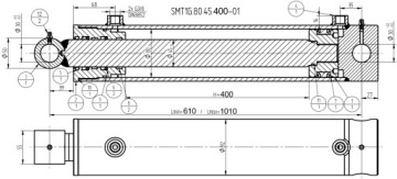 ГИДРАВЛИЧЕСКИЙ ЦИЛИНДР SMT1G 80x45 ХОД 400 2-СТР.