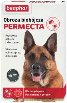 OBROŻA BIOBÓJCZA PIES ZWALCZA KLESZCZE PCHŁY 70cm