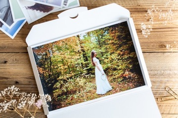 Футляр для распечаток фотографий 15х23 15Х21 Коробка-конверт папка упаковка БЕЛАЯ