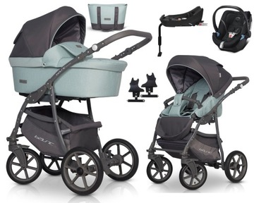 WÓZEK RIKO BASIC 4W1 ATON 5 DODATKI PASTEL MIĘTA