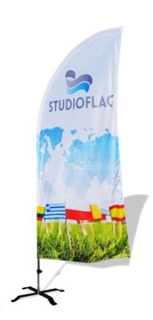 Beach flaga z masztem winder 330x70cm żagiel qr