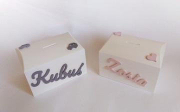 Подарок ребенку-копилка с 3D именем.