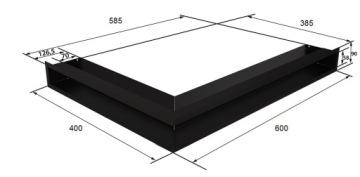 Решетка каминная правая LUFT 600x400x90 белая 3шт