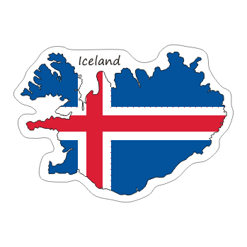 Naklejka ISLANDIA na Walizkę Moto Auto Flaga