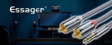 КАБЕЛЬ HQ MINI JACK 2x RCA CINCH STEREO GOLD HD 3M