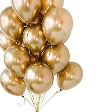 BALONY błyszczące ZŁOTE chrom XXL Idealne na WESELE, ŚLUB zestaw 50 sztuk