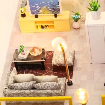 Складной дом DIY Семейная модель Светодиодная 3D-головоломка