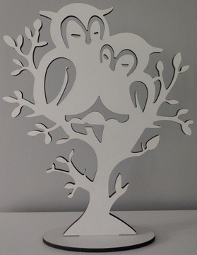 ДВОЙНАЯ СОВА ОРНАМЕНТ 40 СМ ПОДСТАВКА ДЛЯ ДЕРЕВЯННЫХ УКРАШЕНИЙ