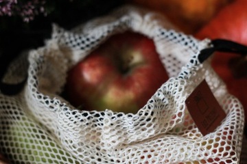 Многоразовые, прочные, безотходные мешки для овощей из хлопковой сетки.